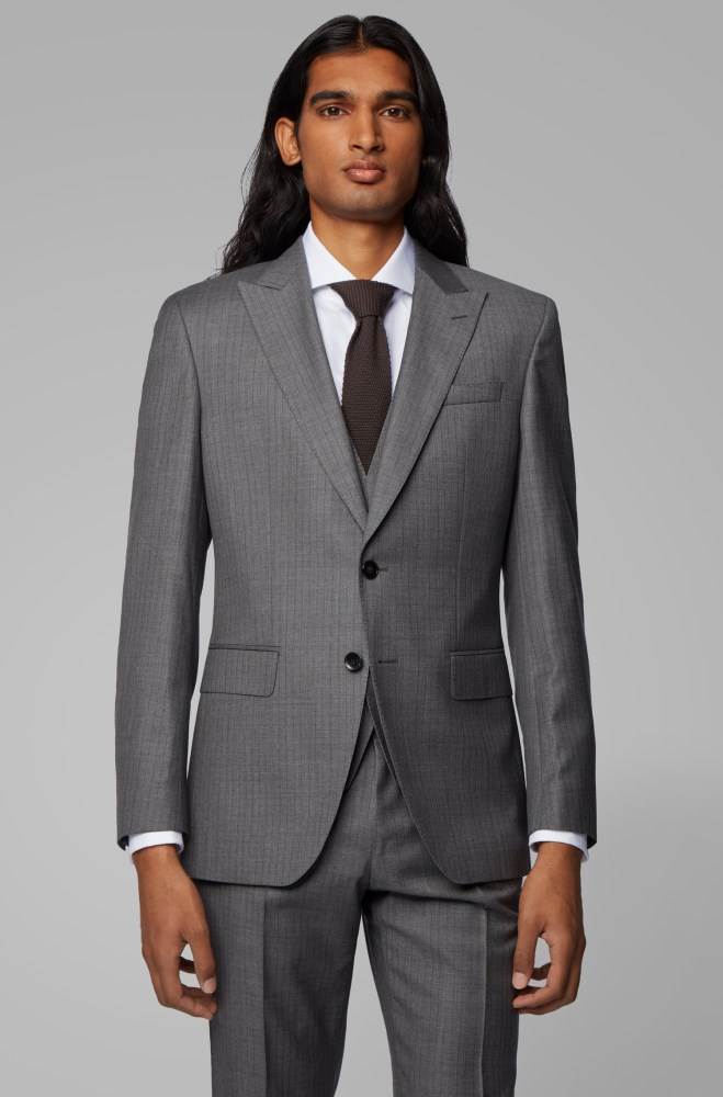 Hugo Boss Slim-fit three-piece suit Grå | AkgCVdk4