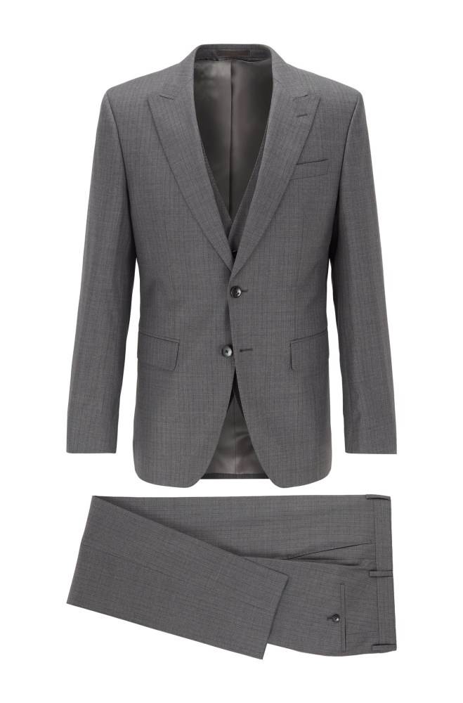 Hugo Boss Slim-fit three-piece suit Grå | AkgCVdk4