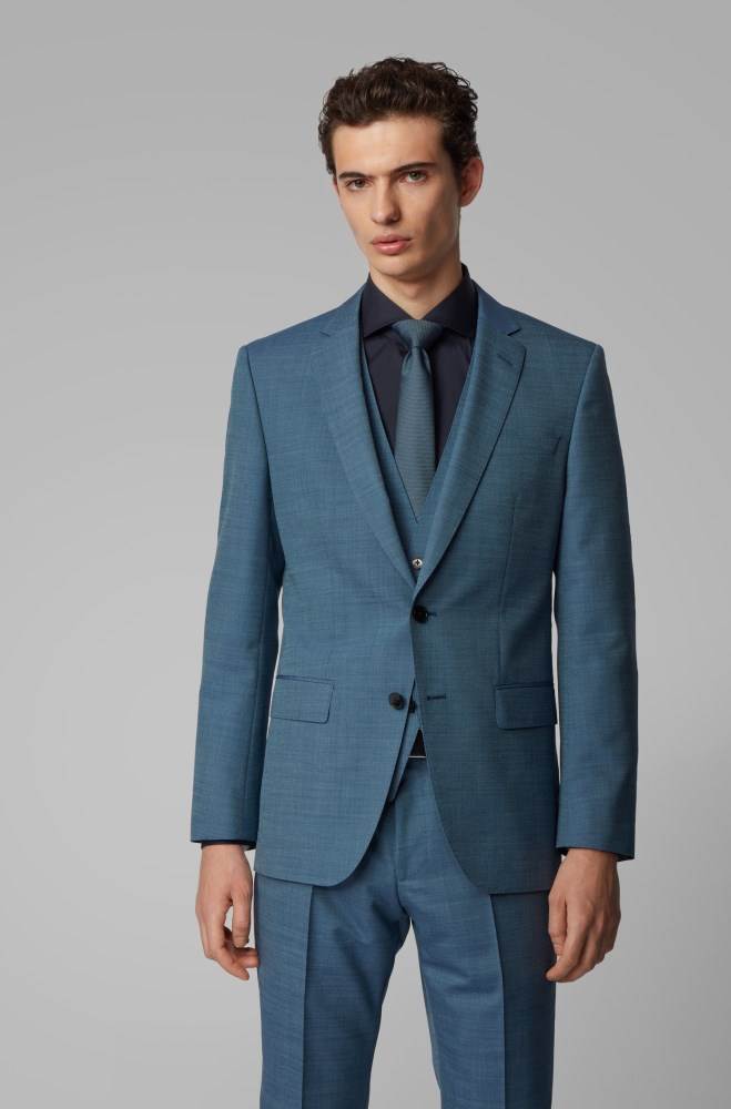 Hugo Boss Slim-fit three-piece suit Lyse Blå | GFmClv0c