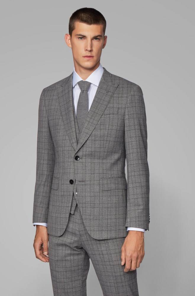 Hugo Boss Slim-fit three-piece suit Lyse Grå | d9otpEfQ