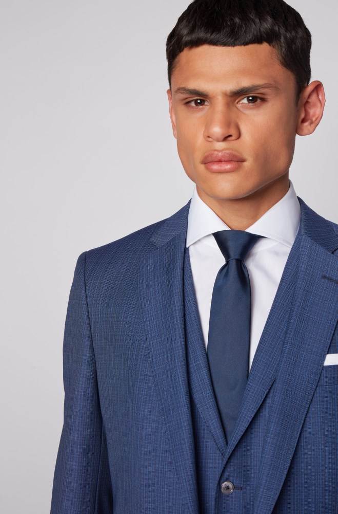 Hugo Boss Slim-fit three-piece suit Lyse Blå | lS4lqwz1