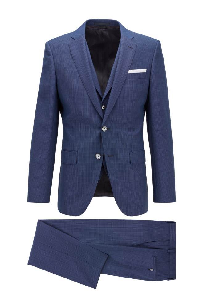 Hugo Boss Slim-fit three-piece suit Lyse Blå | lS4lqwz1