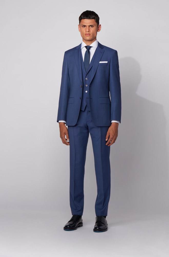 Hugo Boss Slim-fit three-piece suit Lyse Blå | lS4lqwz1