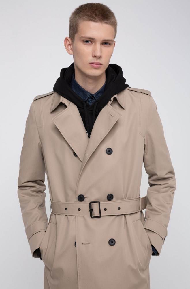 Hugo Boss Slim-fit trench coat Beige | Jy5yptr6