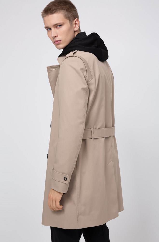 Hugo Boss Slim-fit trench coat Beige | Jy5yptr6