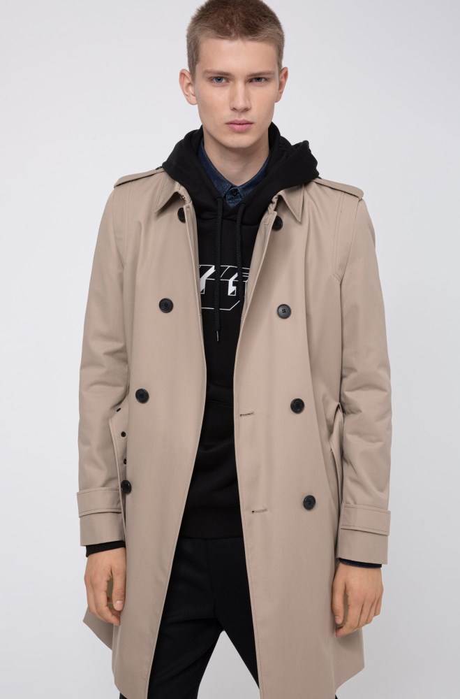 Hugo Boss Slim-fit trench coat Beige | Jy5yptr6