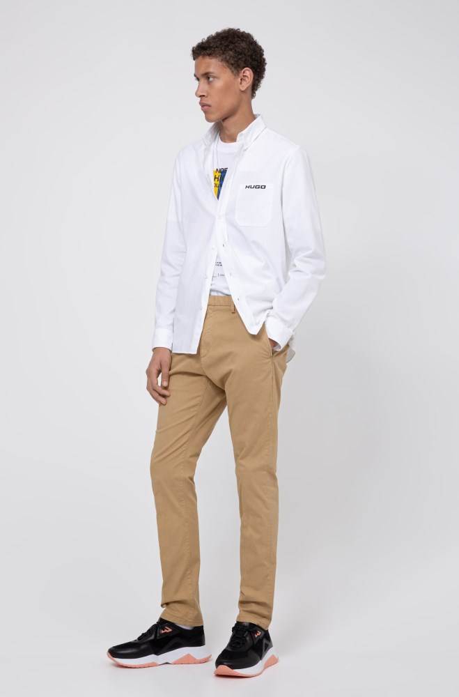 Hugo Boss Slim-fit trousers Beige | 8iAMvTM5