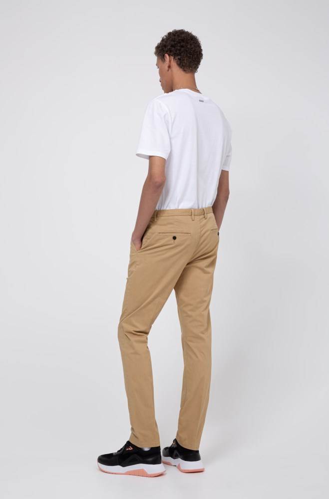 Hugo Boss Slim-fit trousers Beige | 8iAMvTM5