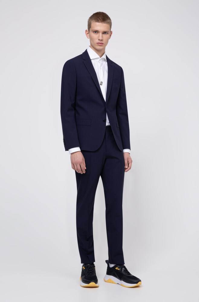 Hugo Boss Slim-fit trousers Blå | 3NQuXBg2