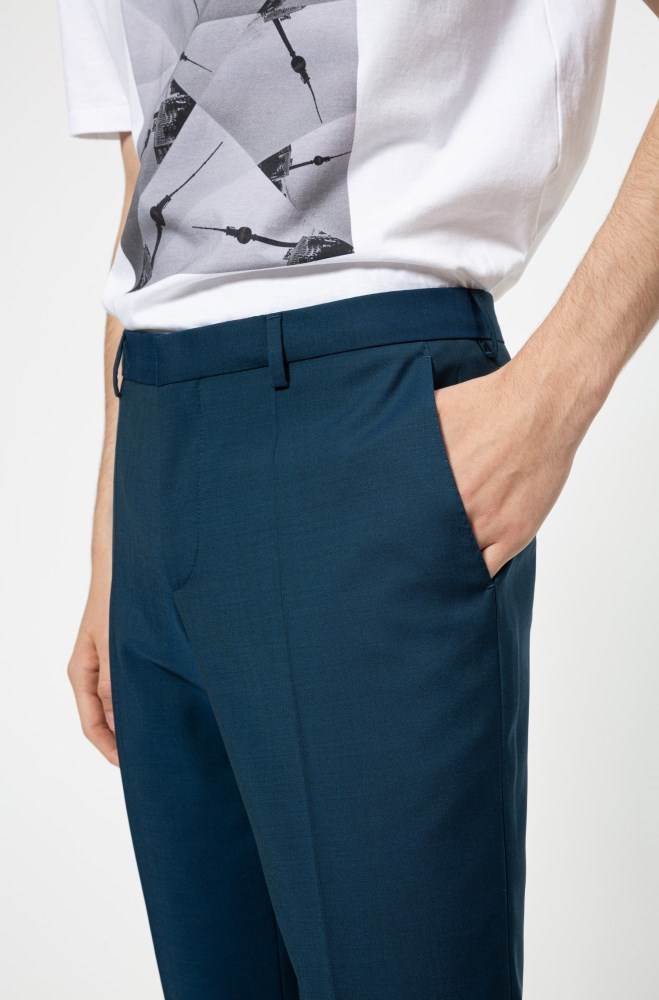 Hugo Boss Slim-fit trousers Blå | LuQzmXVf