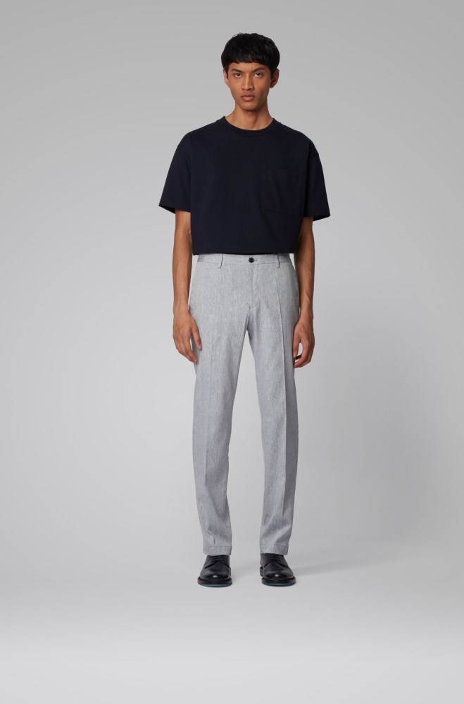 Hugo Boss Slim-fit trousers Grå | i4CR0kl5