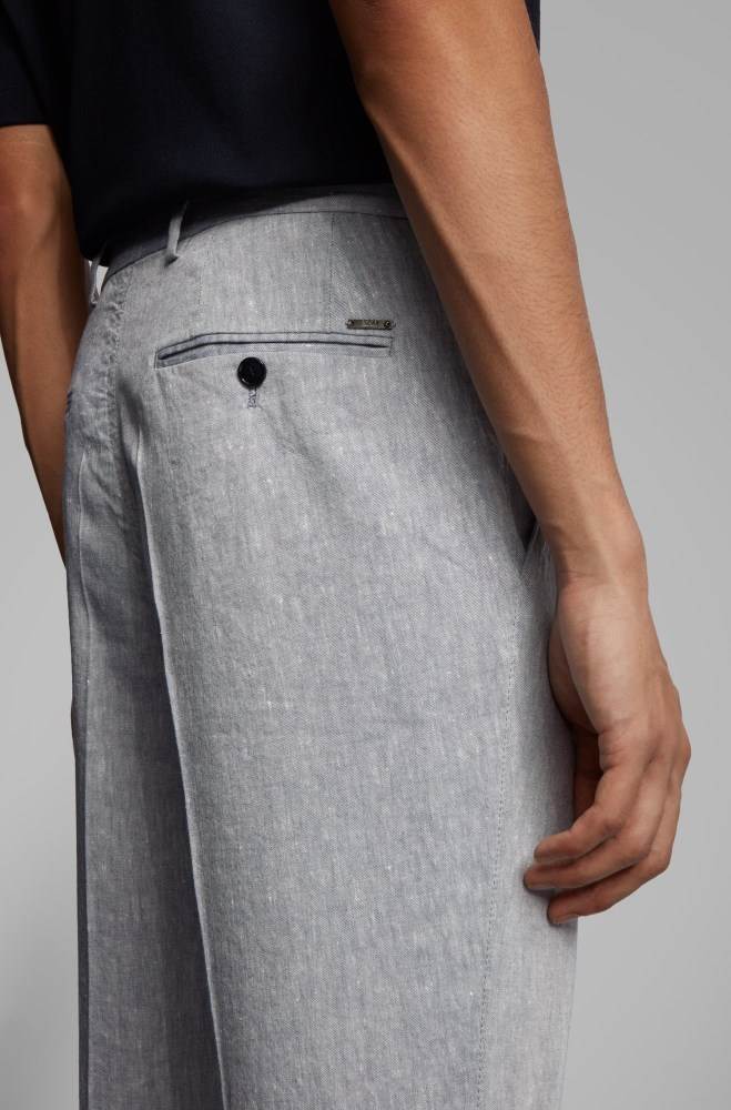 Hugo Boss Slim-fit trousers Grå | i4CR0kl5