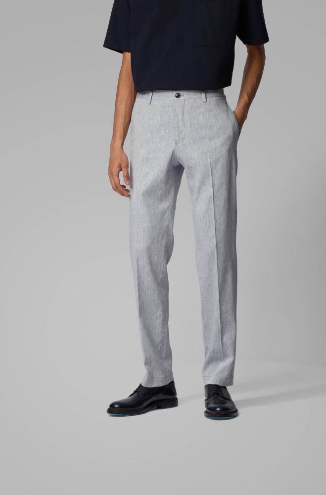 Hugo Boss Slim-fit trousers Grå | i4CR0kl5