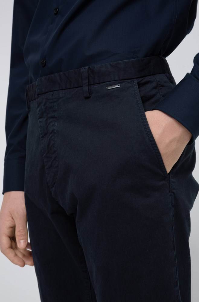 Hugo Boss Slim-fit trousers Mørke Blå | 5CGA0Dqd