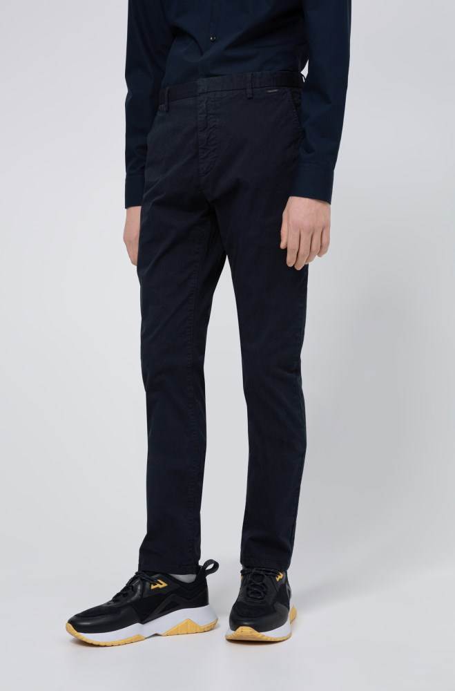 Hugo Boss Slim-fit trousers Mørke Blå | 5CGA0Dqd