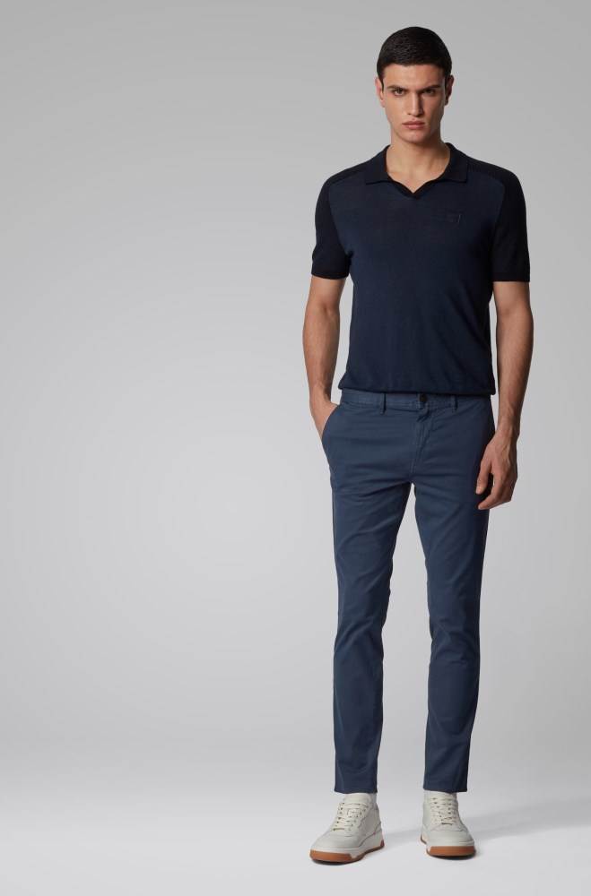 Hugo Boss Slim-fit trousers Mørke Blå | 8PaZTwkK