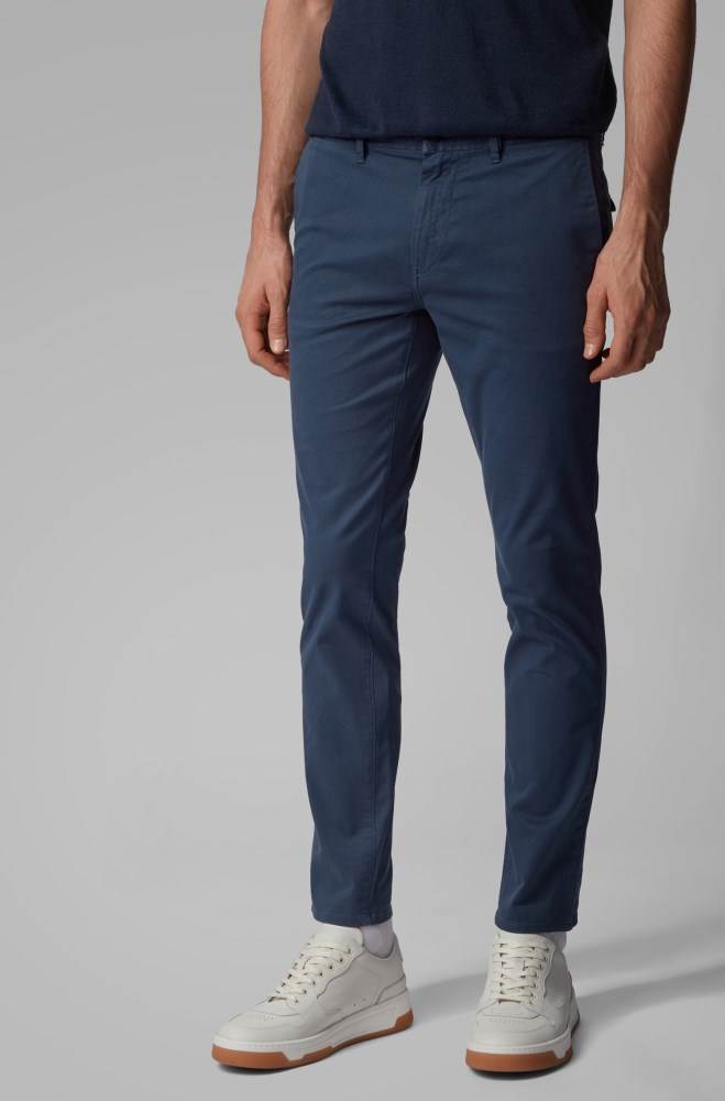 Hugo Boss Slim-fit trousers Mørke Blå | 8PaZTwkK