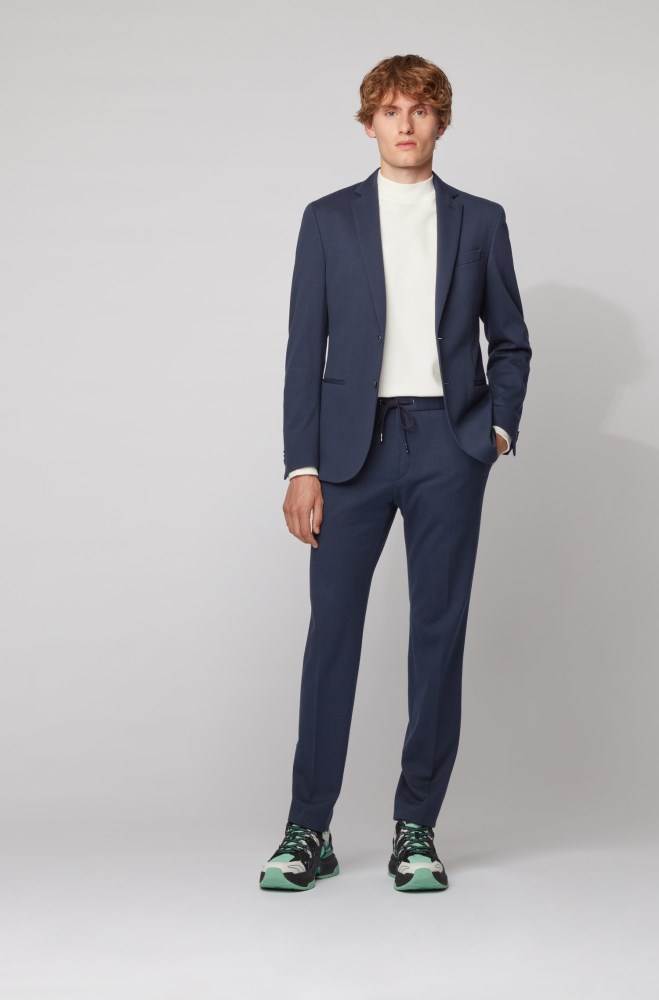 Hugo Boss Slim-fit trousers Mørke Blå | HU53CBWI