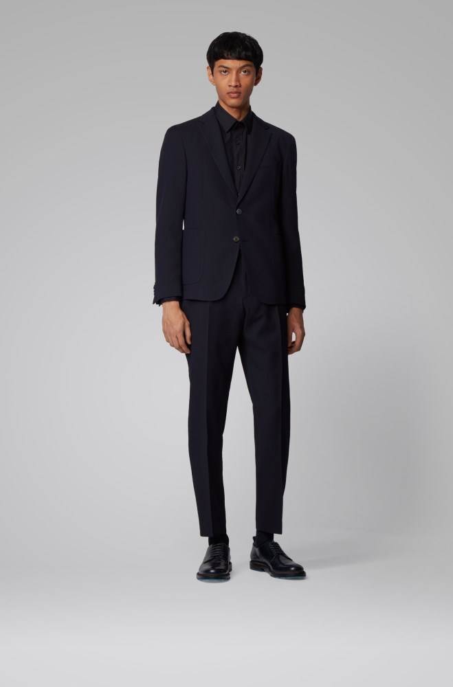 Hugo Boss Slim-fit trousers Mørke Blå | NMLOvHNq