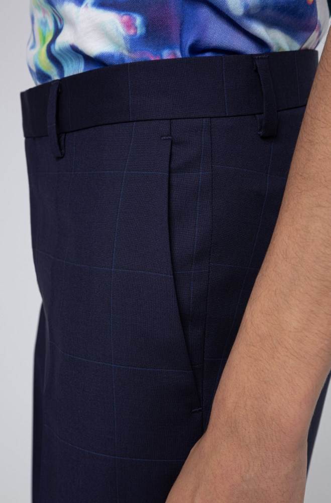 Hugo Boss Slim-fit trousers Mørke Blå | OPA3juTu