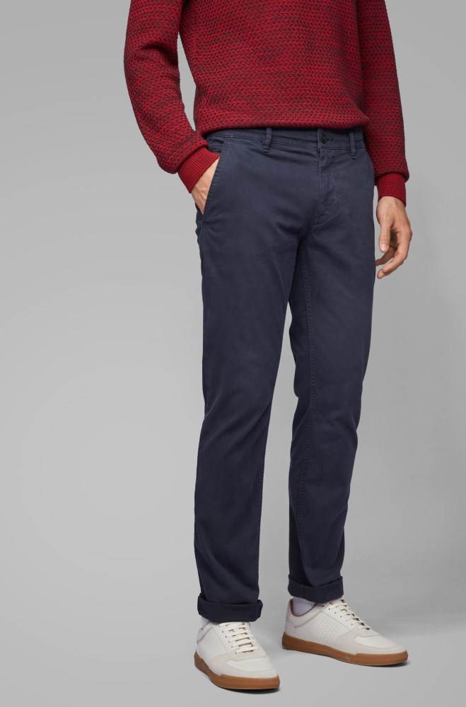 Hugo Boss Slim-fit trousers Mørke Blå | WLb6U6t5