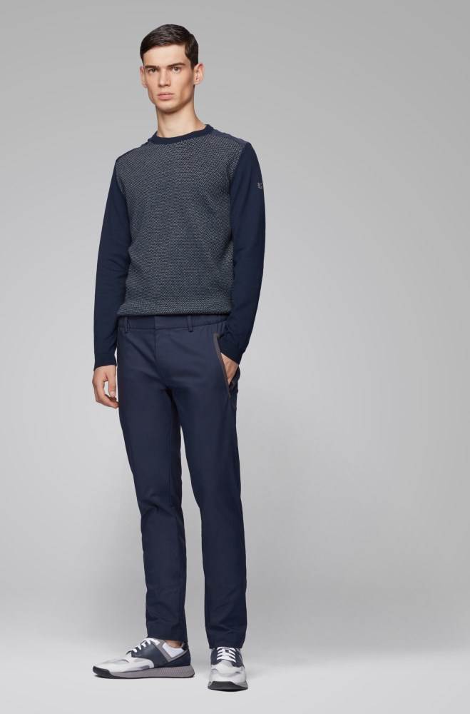 Hugo Boss Slim-fit trousers Mørke Blå | flBGp7ZO