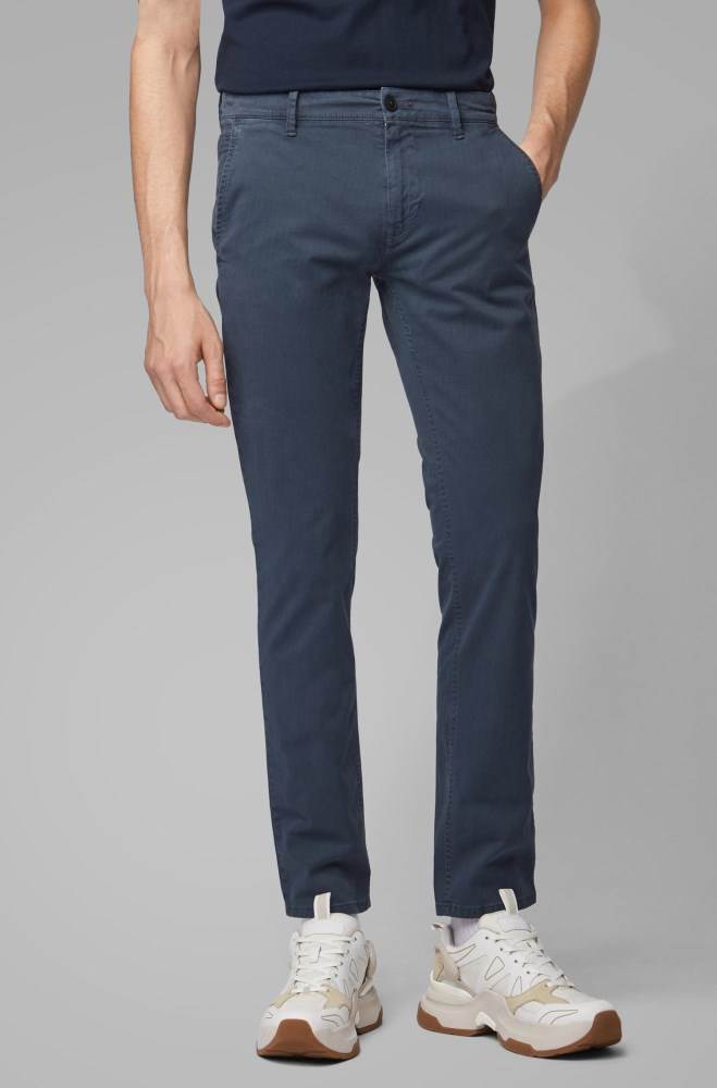 Hugo Boss Slim-fit trousers Mørke Blå | oTxcEWsD