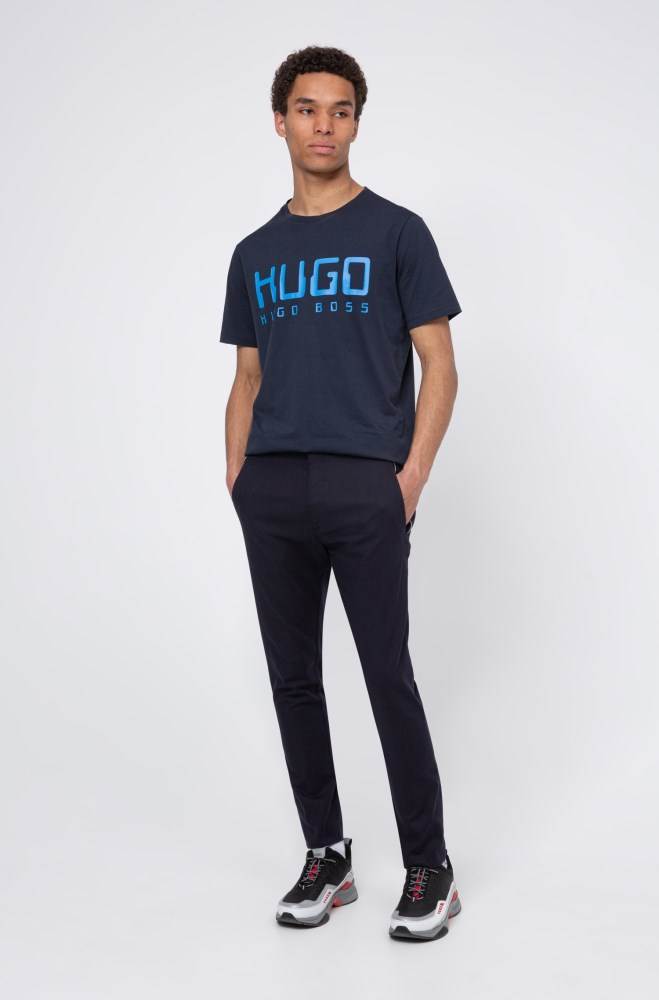 Hugo Boss Slim-fit trousers Mørke Blå | qNG3Unsv