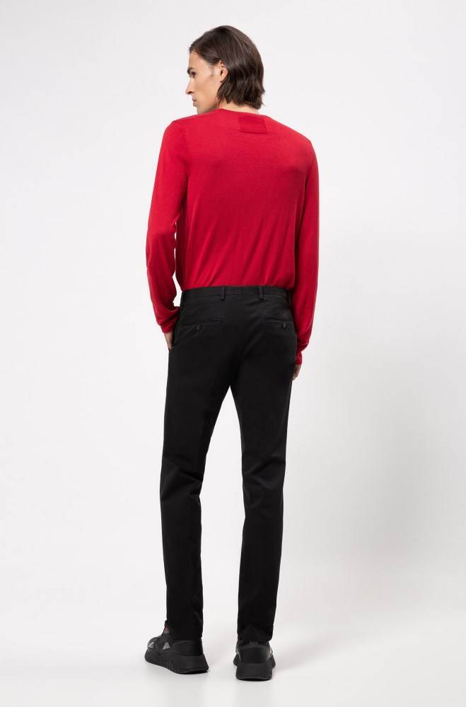 Hugo Boss Slim-fit trousers Svarte | HGdITZNI