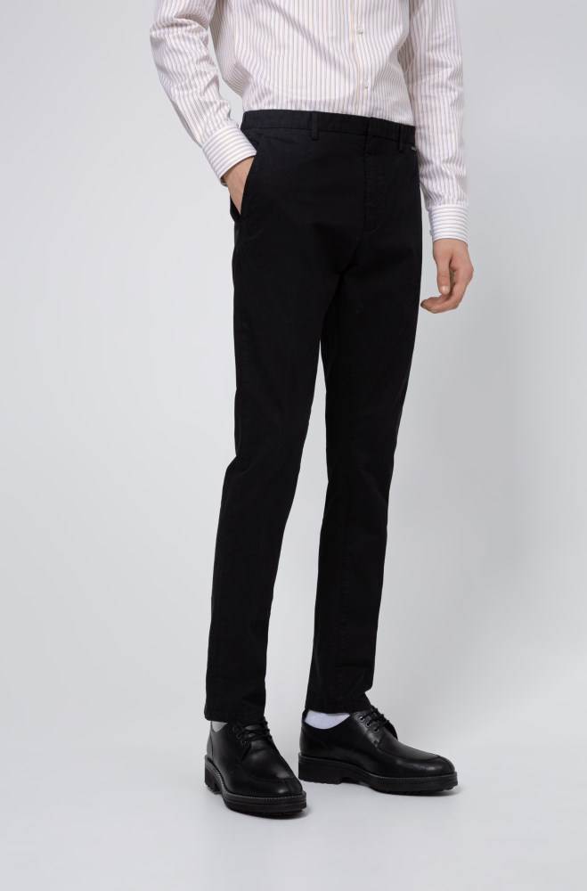 Hugo Boss Slim-fit trousers Svarte | Jez4FFfx