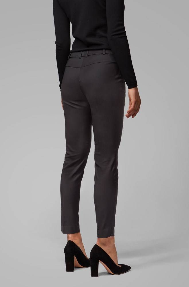 Hugo Boss Slim-fit trousers Svarte | MKQpkVrW