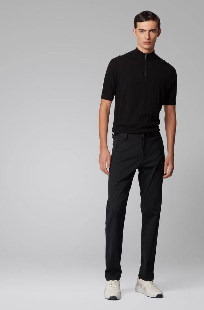 Hugo Boss Slim-fit trousers Svarte | ZXTqGQak