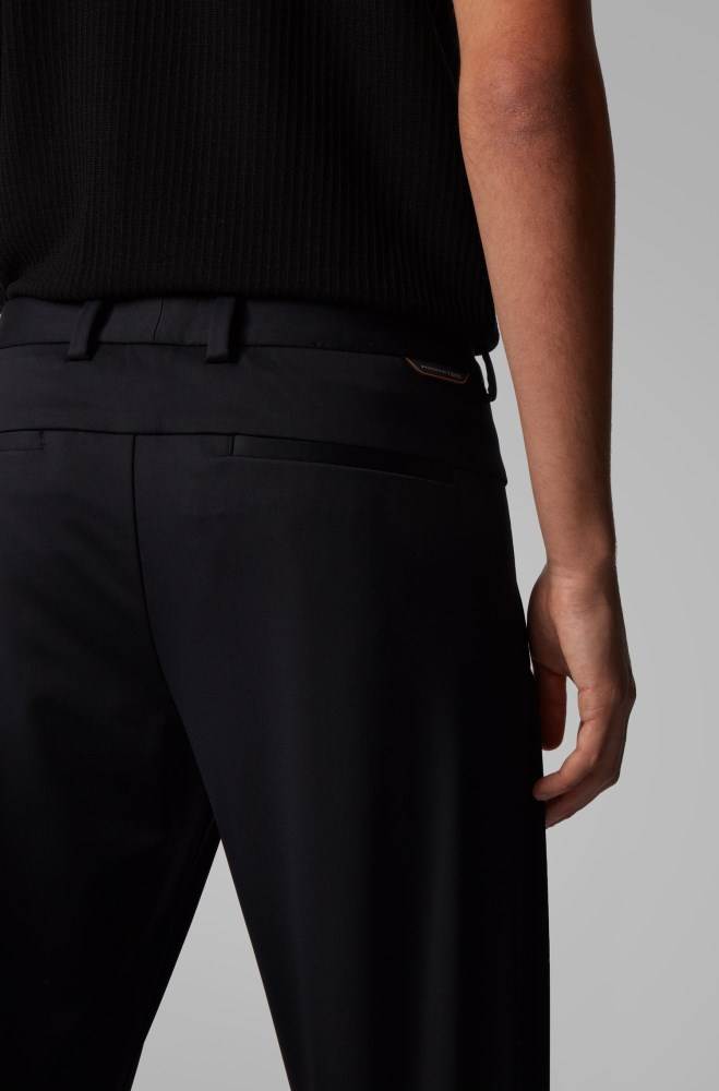 Hugo Boss Slim-fit trousers Svarte | ZXTqGQak