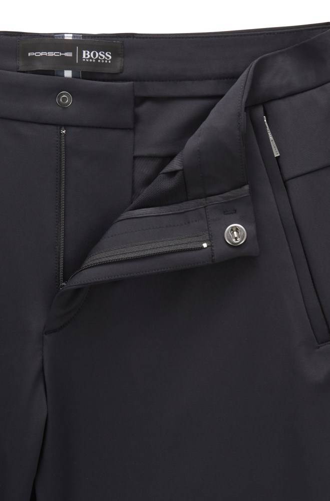 Hugo Boss Slim-fit trousers Svarte | ZXTqGQak