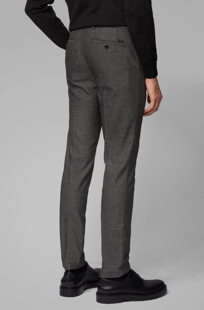 Hugo Boss Slim-fit trousers Svarte | krHx3xd7