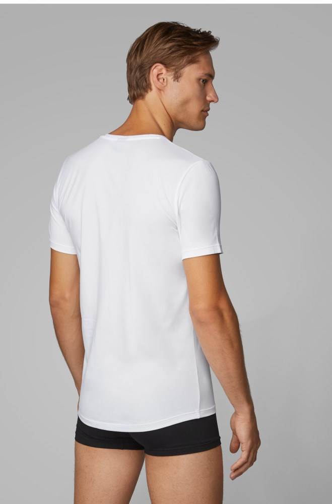 Hugo Boss Slim-fit underwear T-shirt Hvite | HTgOTU1i