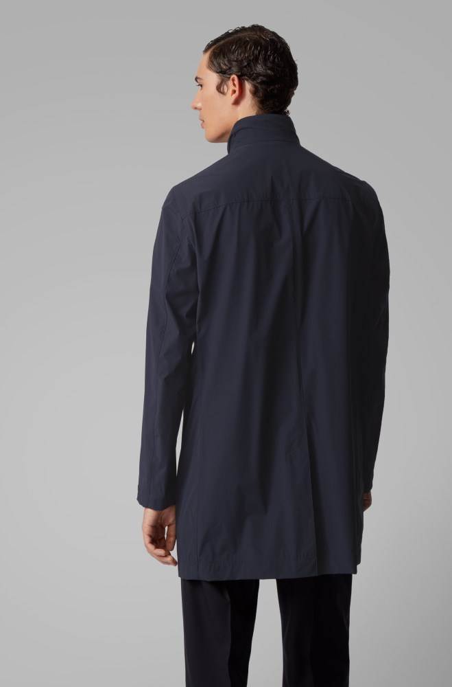 Hugo Boss Slim-fit water-repellent coat Mørke Blå | OxFvwL1M