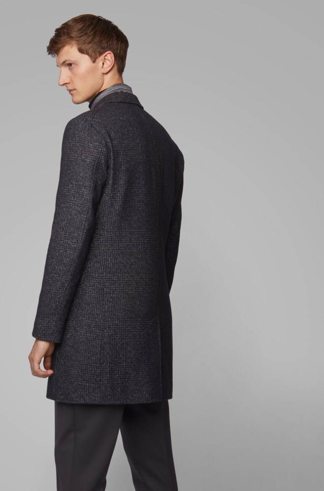 Hugo Boss Slim-fit wool-blend coat Mørke Grå | 1pVEaPVN