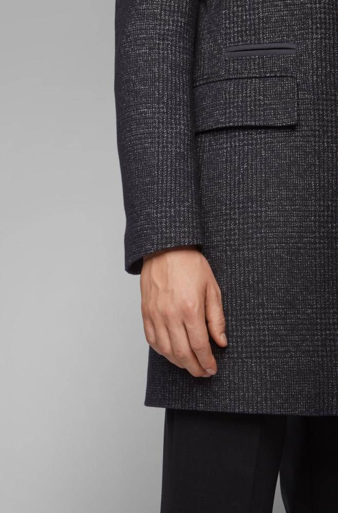 Hugo Boss Slim-fit wool-blend coat Mørke Grå | 1pVEaPVN