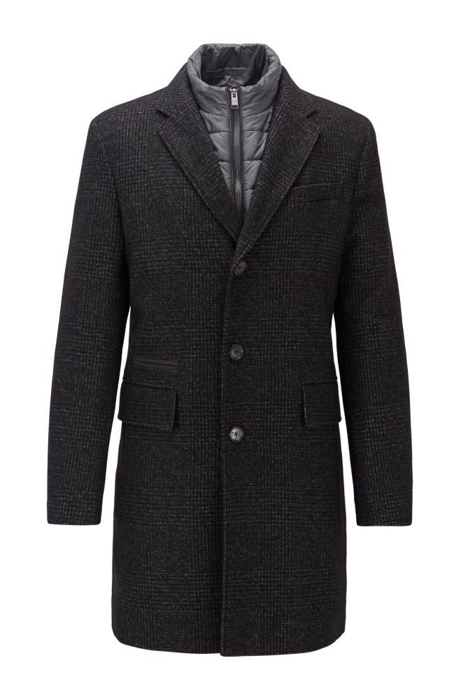 Hugo Boss Slim-fit wool-blend coat Mørke Grå | 1pVEaPVN