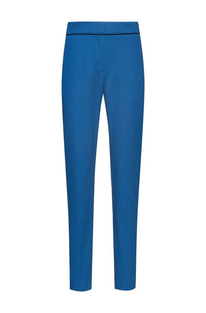 Hugo Boss Slim-leg cropped trousers Blå | a7sYXOm5