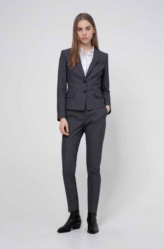 Hugo Boss Slim-leg trousers Svarte | sZOZMB7P