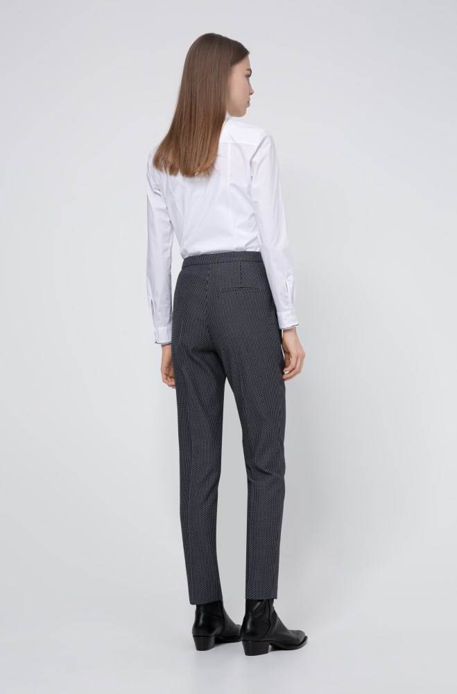 Hugo Boss Slim-leg trousers Svarte | sZOZMB7P