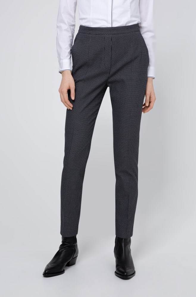 Hugo Boss Slim-leg trousers Svarte | sZOZMB7P