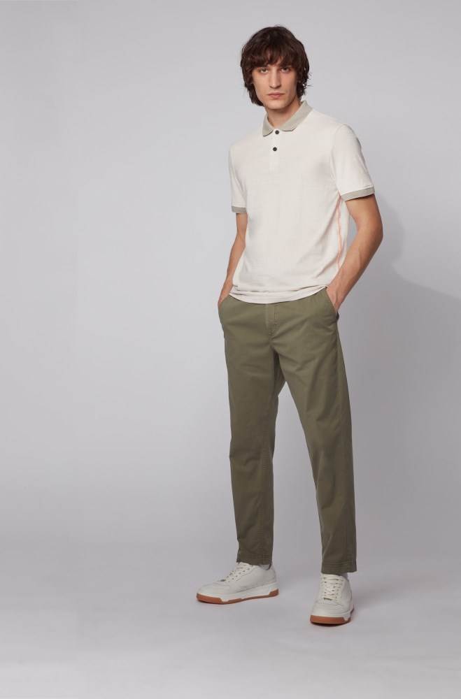 Hugo Boss Slub-cotton polo shirt Beige | 4pbZw0zR