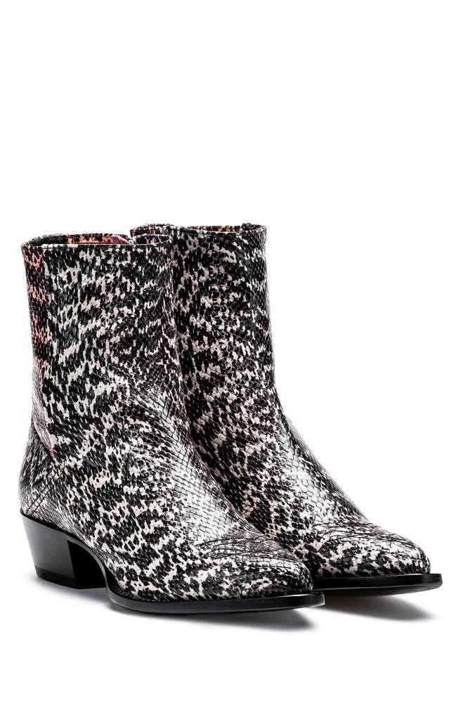 Hugo Boss Snakeskin-print booties Patterned | ZSlUQZzh