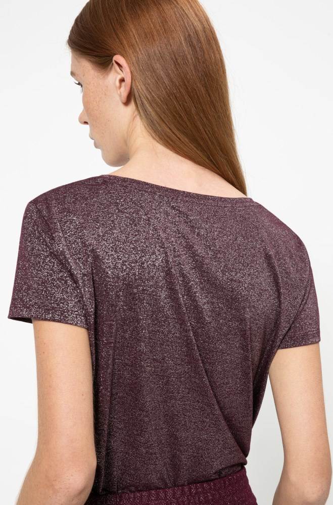 Hugo Boss Sparkly T-shirt Lilla | ivkwpUGm