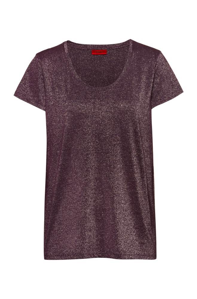 Hugo Boss Sparkly T-shirt Lilla | ivkwpUGm