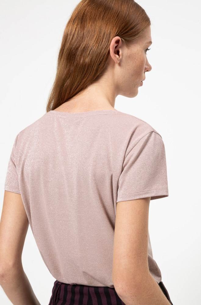 Hugo Boss Sparkly T-shirt Rosa | huLAnYnd