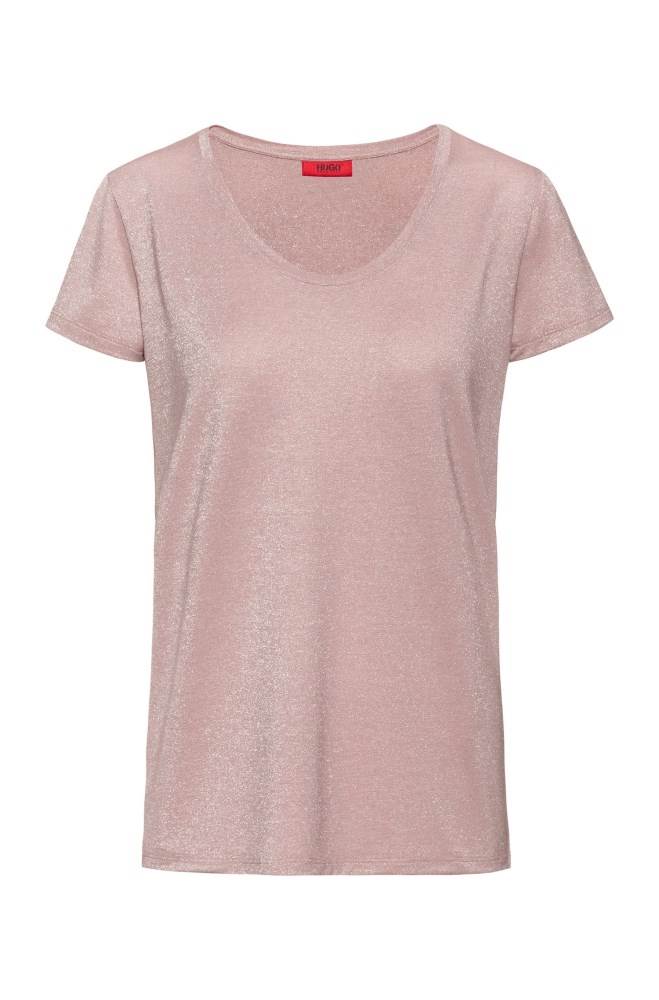 Hugo Boss Sparkly T-shirt Rosa | huLAnYnd